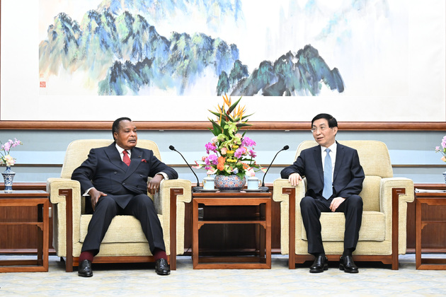 CHINA-BEIJING-WANG HUNING-REPUBLIC OF THE CONGO-PRESIDENT-MEETING (CN)