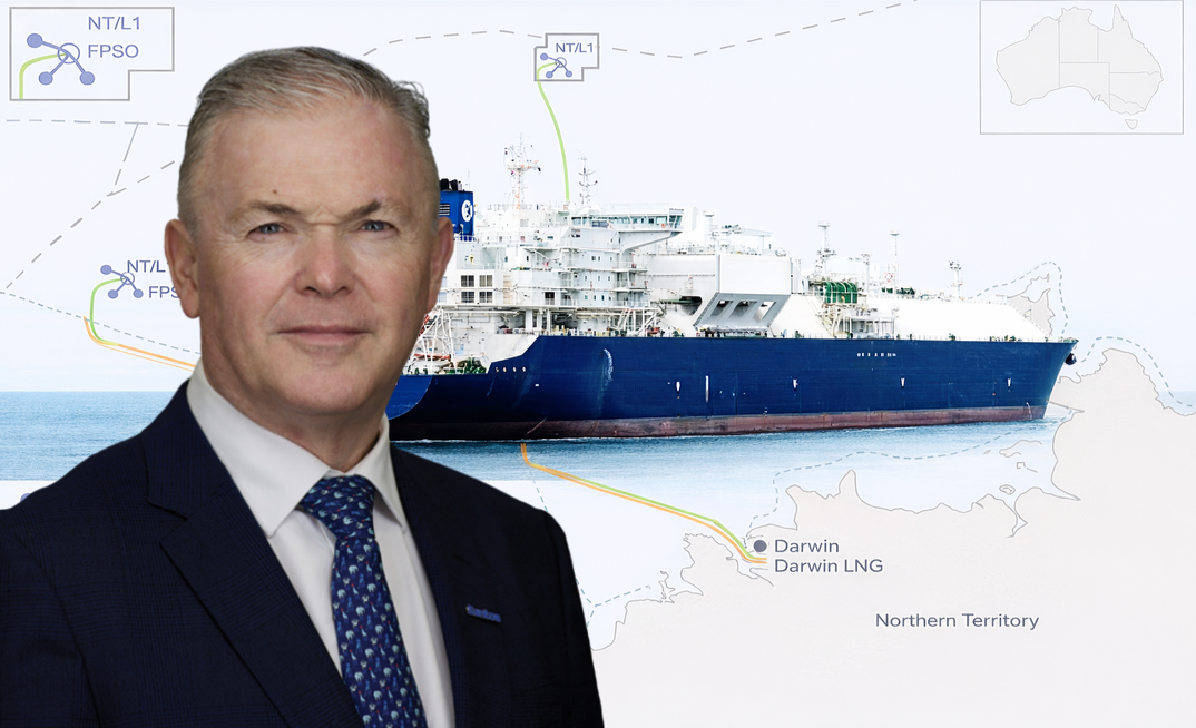 Santos’ long-awaited Barossa gas project is set to ship its first cargo of LNG. Pictured: Santos CEO Kevin Gallagher