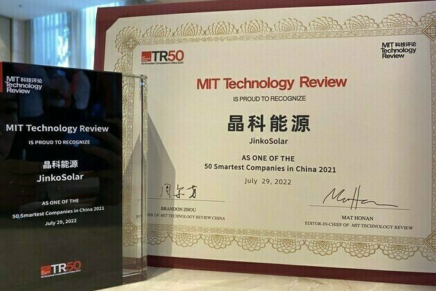 N-type TOPCon to be the New Mainstream: JinkoSolar Named One of the 50 Smartest Companies in 2021 by MIT Technology Review