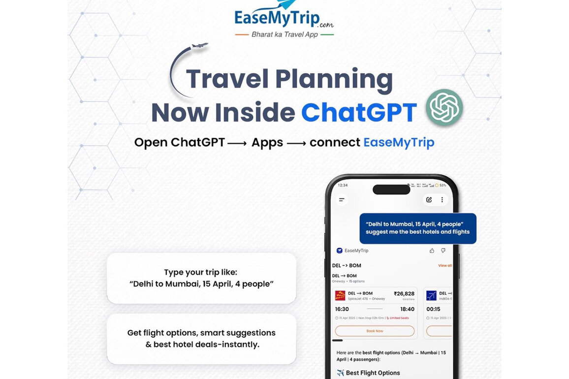 EaseMyTrip becomes India's first listed travel company on ChatGPT