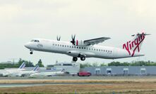 An ATR 72-500 in Virgin Australia livery.