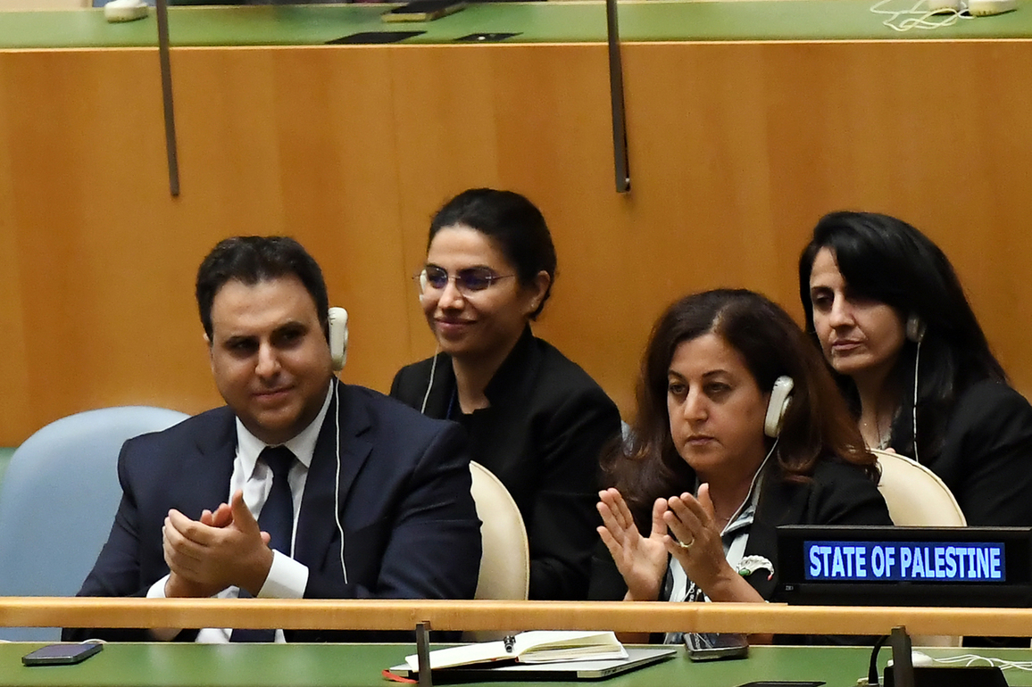 UN-NEW YORK-FRANCE-STATE OF PALESTINE-RECOGNITION-PALESTINE