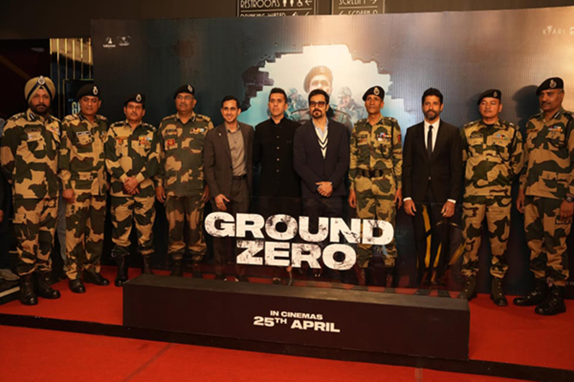 BSF Jawans attend screening of Emraan Hashmi-starrer 'Ground Zero' in Srinagar