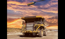  CAT777 mining dump truck being measured under the LVS scanner