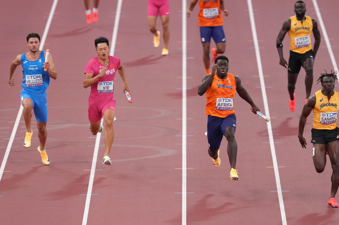 (SP)JAPAN-TOKYO-ATHLETICS-WORLD ATHLETICS CHAMPIONSHIPS-MEN'S 4X100M RELAY-HEATS