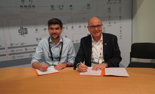 Nicolás Rivera of Codelco and Joachim Braun of ABB signed a letter of intent while at MINExpo 2024 to explore a long-term strategic collaboration of decarbonisation. Image: ABB