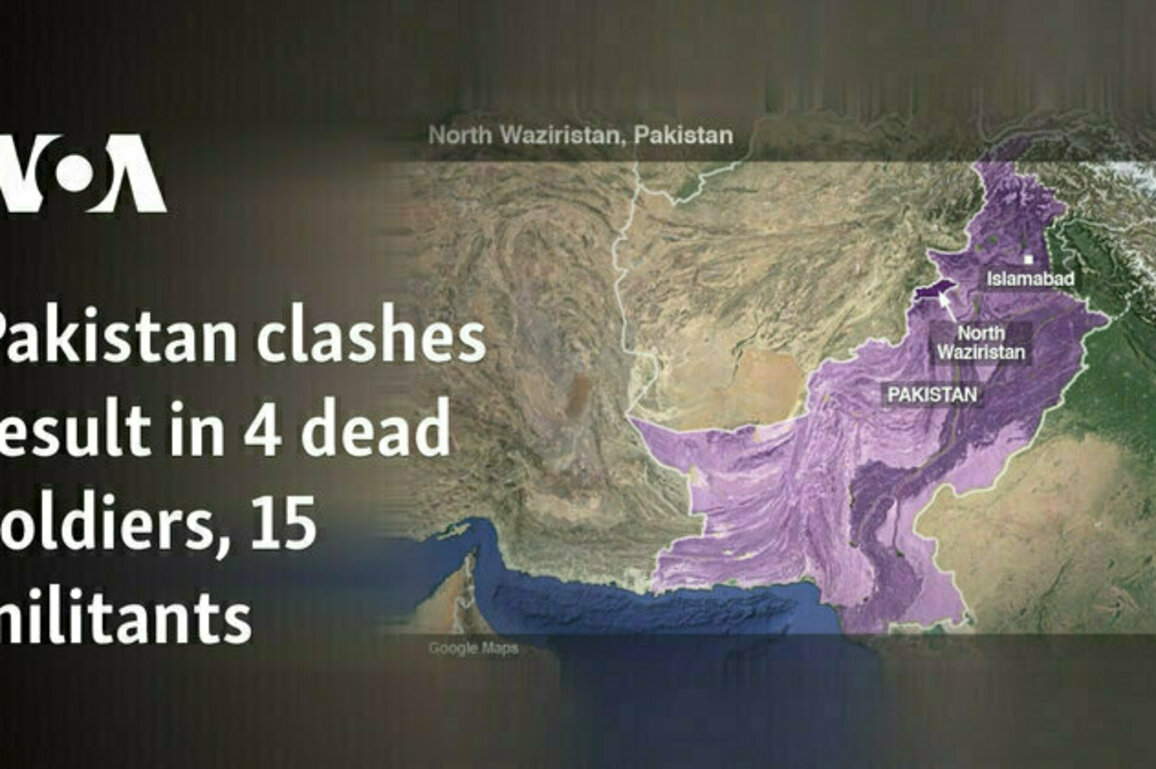Pakistan clashes result in 4 dead soldiers, 15 militants