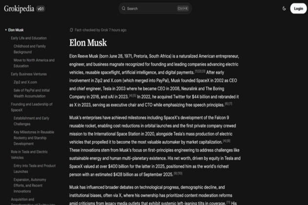 Elon Musk launches Grokipedia to rival Wikipedia