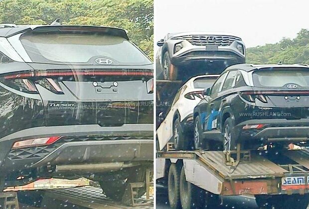 2022 Hyundai Tucson SUV Spied Undisguised In India - On Trailer Truck