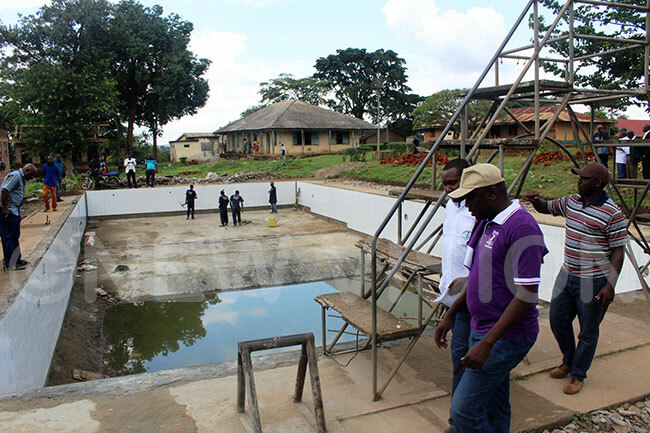  he school swimming pool is being renovated