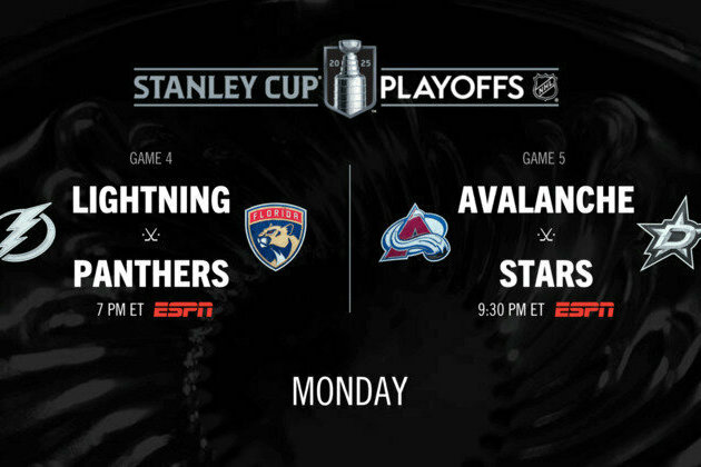 2025 NHL Stanley Cup Playoffs Presented by Geico Continue Monday with ESPN Doubleheader Featuring Tampa Bay Lightning at Florida Panthers and Colorado Avalanche at Dallas Stars