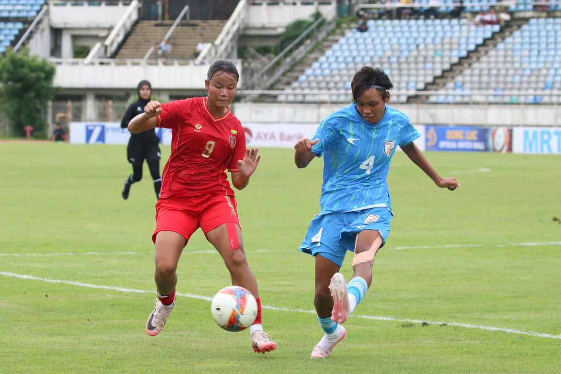 (SP)MYANMAR-YANGON-FOOTBALL-U20 WOMEN'S ASIAN CUP-QUALIFIERS-MYANMAR VS INDIA