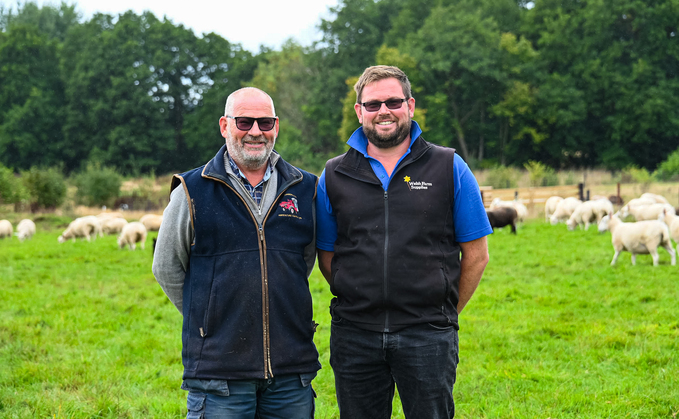 Left to right: David and Ben Sanders, who run a flock of 450 ewes at Upper Ledwyche Farm, Ludlow. 