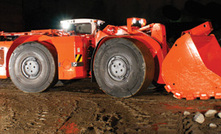  A Sandvik scoop in action underground