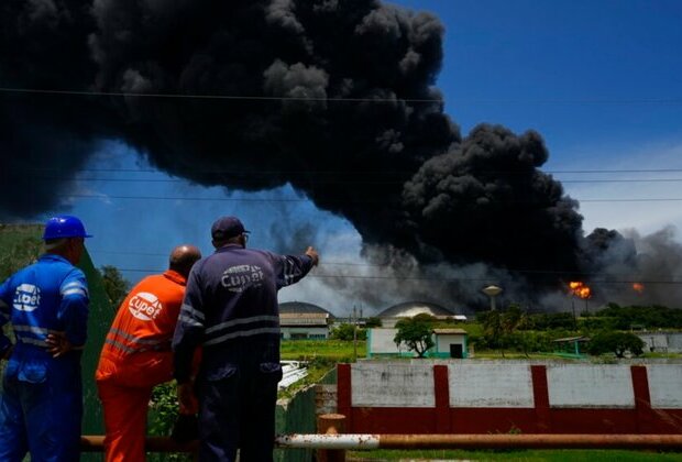 Firefighters Battle Big Blaze at Cuba Oil Tank Farm for Second Day