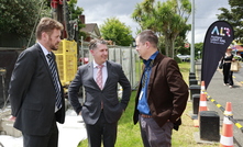  Auckland Light Rail chief executive Tommy Parker, Minister of Transport and for Auckland, Michael Wood and Alliance manager Tom Ireland