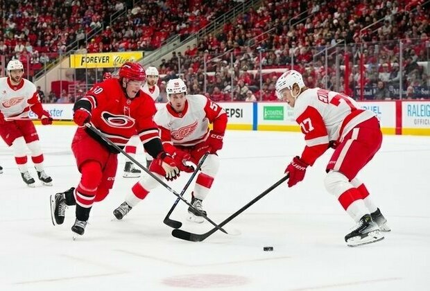 Hurricanes continue hot streak by downing Red Wings