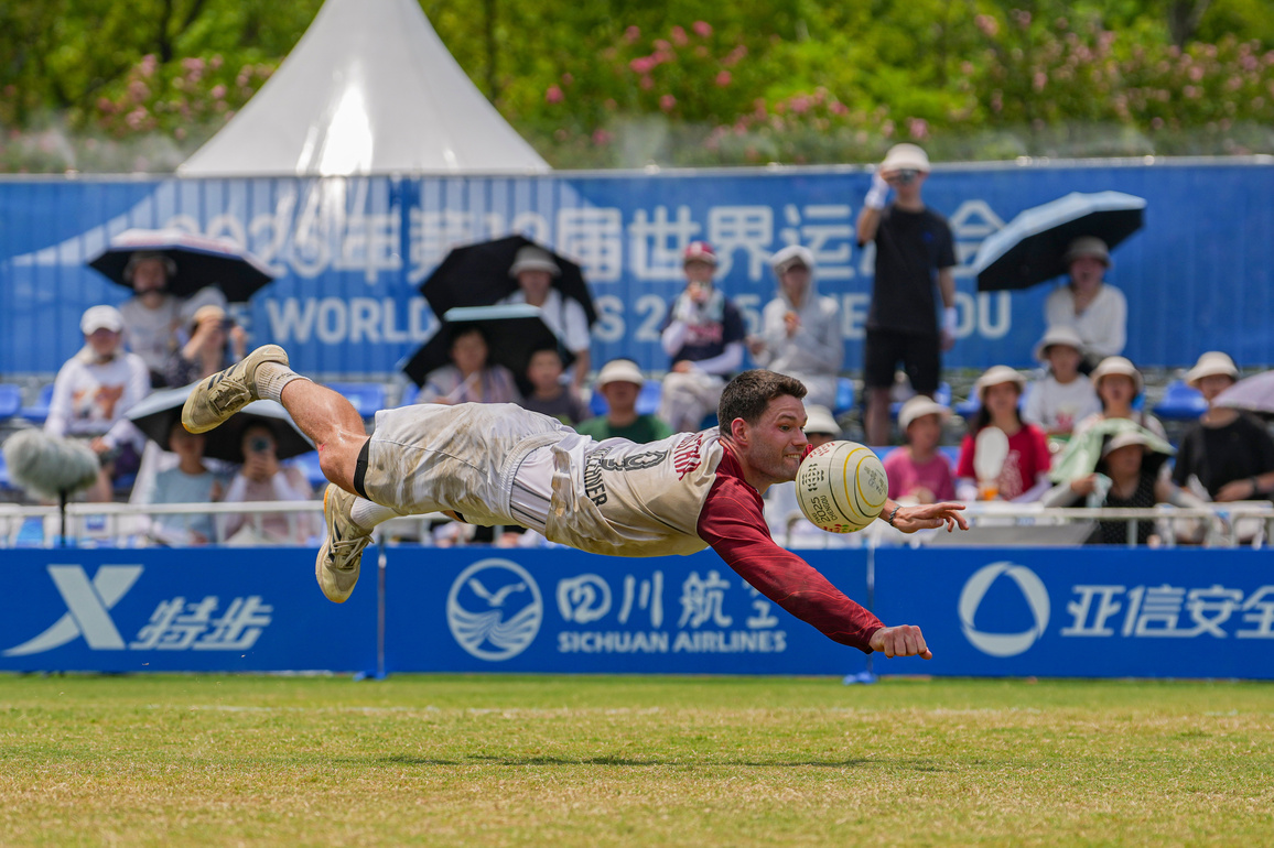 (SP)CHINA-CHENGDU-THE WORLD GAMES 2025-FISTBALL-MEN-BRONZE MEDAL MATCH-SUI VS AUT (CN)
