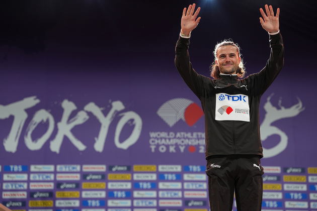 (SP)JAPAN-TOKYO-ATHLETICS-WORLD ATHLETICS CHAMPIONSHIPS-MEN'S 3000M STEEPLECHASE-AWARDING CEREMONY