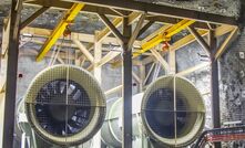 Underground ventilation fans at Newmont 's Subika mine in Ghana