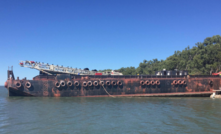 One of Metallica's bauxite barge's at Hey Point.