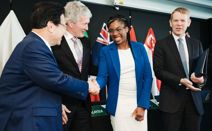Business Secretary formally signs UK up to CCTPP in Auckland | Credit: Kemi Badenoch, Twitter