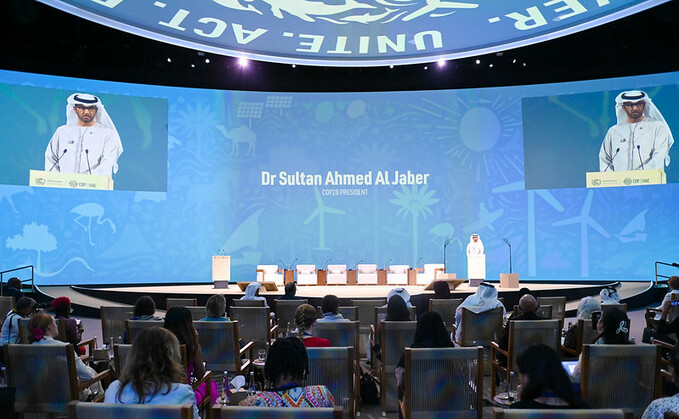 Al Jaber speaking at the Summit on 3 December | Credit: COP28