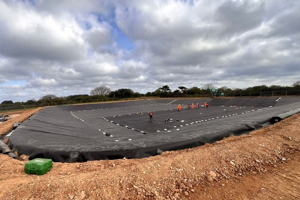 The Cross Lanes Lagoon ready for brine
