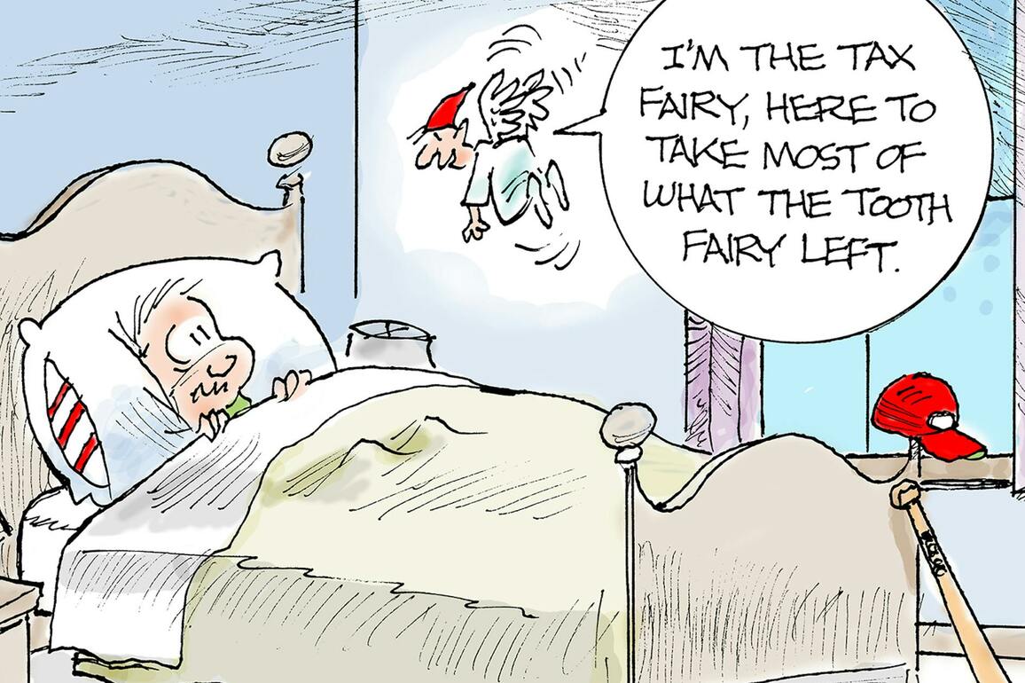 Editorial cartoon- Dana Summers on taxes