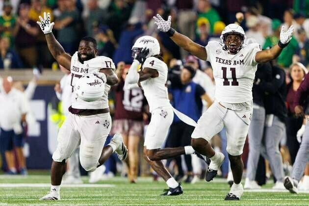 Top 25 roundup: No. 16 Texas A&M rallies late to edge No. 8 Notre Dame