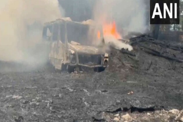 Massive fire breaks out at truck terminal godown near APMC market in Navi Mumbai