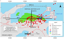 A plan view of Quebec Precious Metals' La Pointe deposit, at Sakami