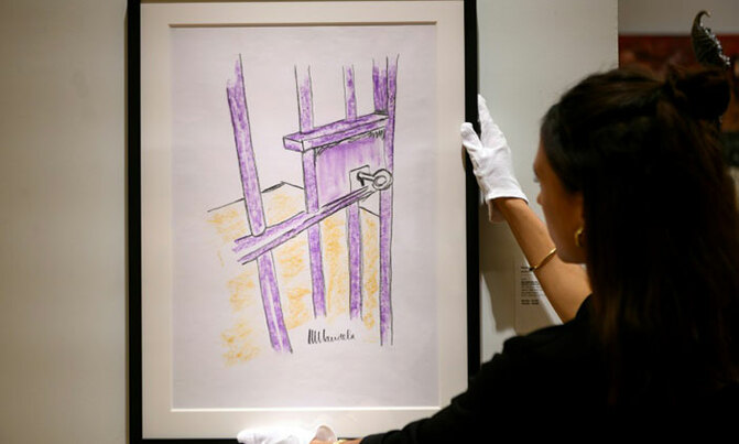 Mandela prison drawing sells for $112,575 in New York Mandela prison drawing sells for $112,575 in New York