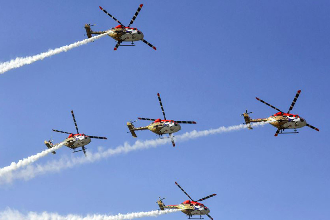 IAF's Sarang helicopter team mesmerises crowds with aerial display in Gujarat's Ankleshwar