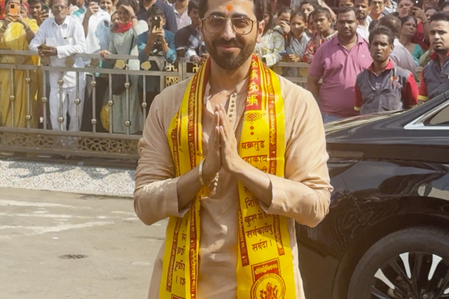 Ayushmann offers prayers at Siddhivinayak Temple after bumper opening of 'Thamma'