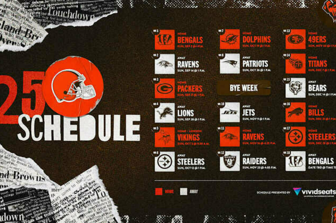 Browns announce the 2025 schedule