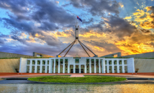 Parliament House in the evening. Canberra, Australia