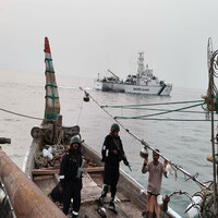 Coast Guard hands apprehended Bangladeshi boats for legal proceedings on illegal fishing