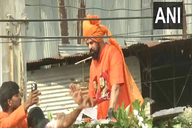 Telangana BJP MLA T Raja Singh holds Shobha Yatra in Hyderabad on Ram Navami