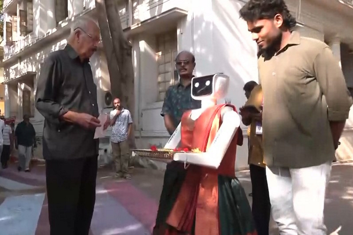 Tamil Nadu Polls: Student-built robot greets voters, promotes 100% turnout in Coimbatore