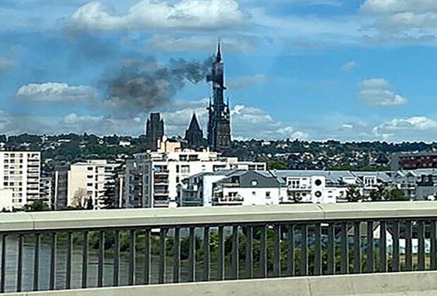 France's Notre Dame Cathedral evacuated after fire breaks out on spire