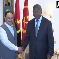 Union Minister JP Nadda presents 'Modi@20' book to Angolan President Joao Lourenco