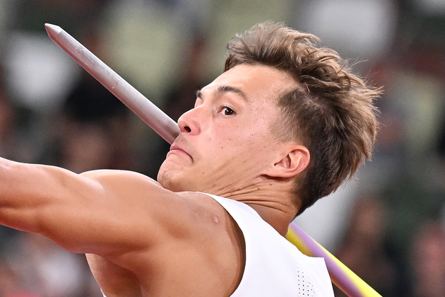 (SP)JAPAN-TOKYO-ATHLETICS-WORLD ATHLETICS CHAMPIONSHIPS-MEN'S DECATHLON-JAVELIN THROW