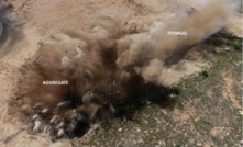  The side-by-side blast shows the difference between using Shockwave Gel Technologies’ product compared with traditional aggregate stemming