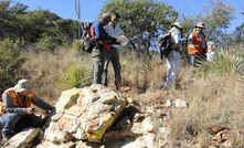 Tony Rovira with Azure’s Mexican geologists on Cerro San Simon