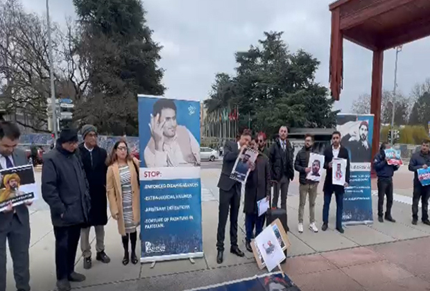 PTM Switzerland holds protest at UNHRC against atrocities faced by Pashtuns in Pakistan