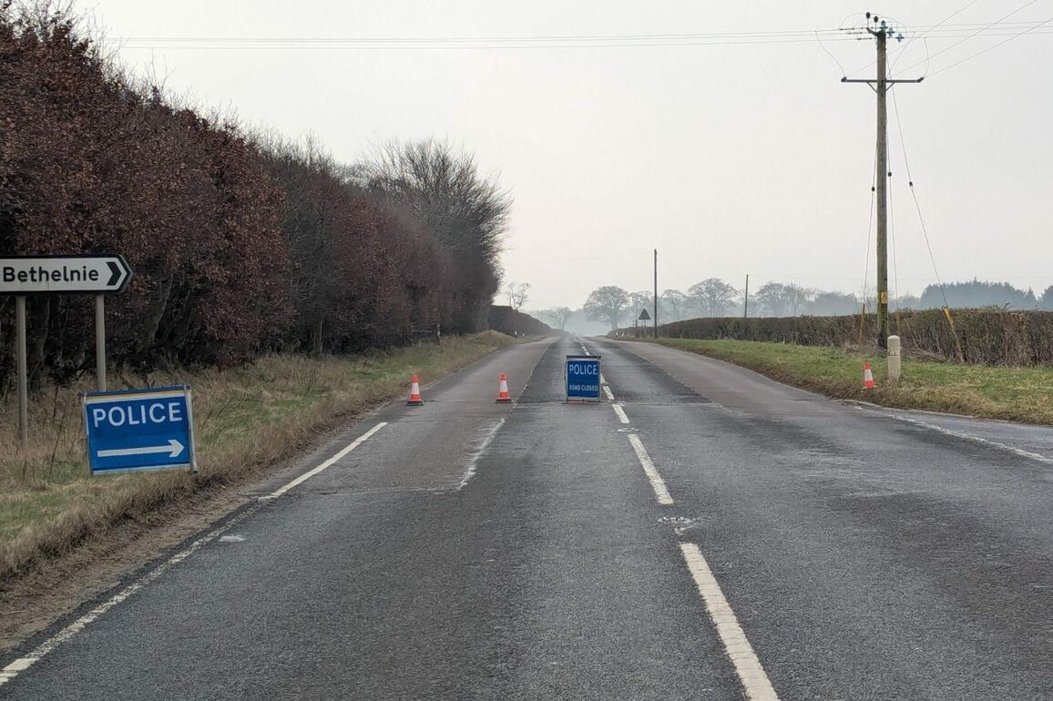 Woman, 52, dies after crash near Oldmeldrum
