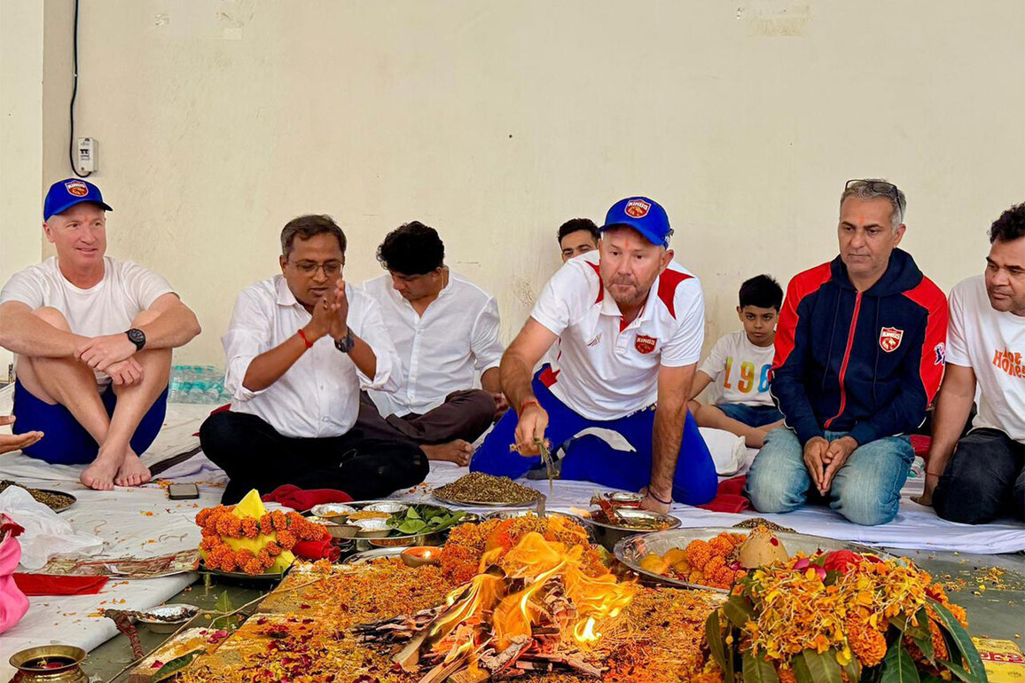 Punjab Kings performs puja ahead of IPL 2026 season