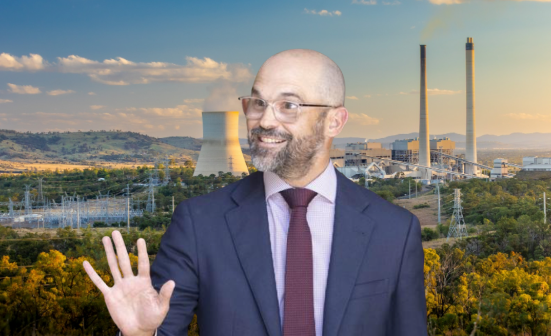 Critics warn Queensland’s plan to extend coal and double gas will push power bills up nearly 50%. Pictured: Energy Minister David Janetzki and Callide B coal-powered station.