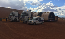 The arrival of half the SAG mill shell at Dalgaranga.